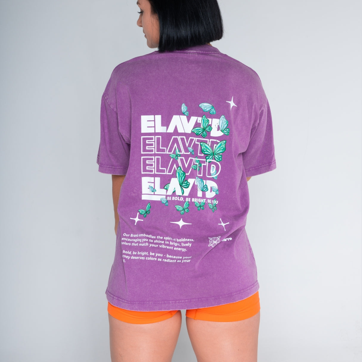 purple t-shirt, oversized purple t-shirt, women t-shirt, colorful t-shirt, butterfly t-shirt, gym t-shirt, green butterfly 